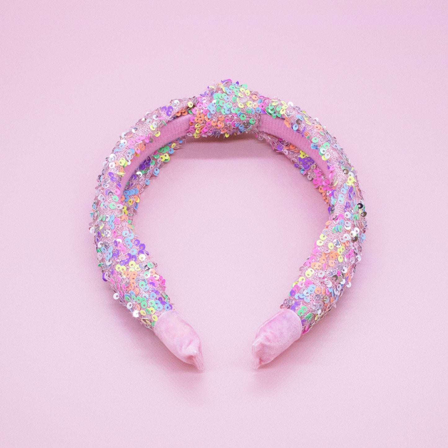 Kids Sparkly Sequin Knot Headband: Rainbow 🌈