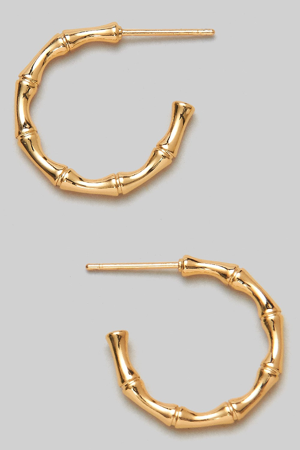 Gold Dipped Bamboo Hoop Earrings