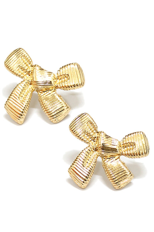 Chunky Textured Bow Earrings